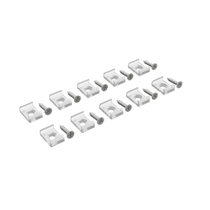 Philips Hue Clips de fixation Flux, 10 clips transparents avec vis pour rubans LED.