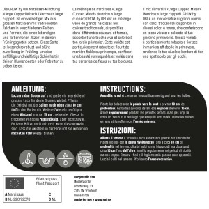 Verpackung GROW by OBI Narzissen-Mischung, ideal für farbenfrohe Frühlingsbeete.