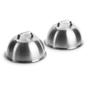Set campane per hamburger Burnhard, 2 cupole in acciaio inox (16x19cm) per grill e plancha.