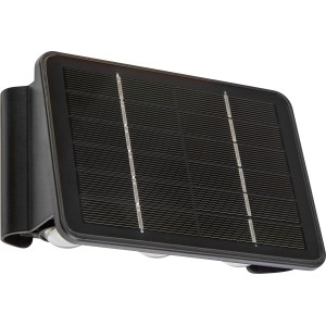 Lampada da parete solare a LED nera Cariati, 17x11x6,5 cm, con pannello solare integrato.