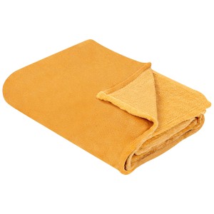 Coperta arancione Bayburt, 200x220 cm, in morbido poliestere per soggiorno e camera da letto.