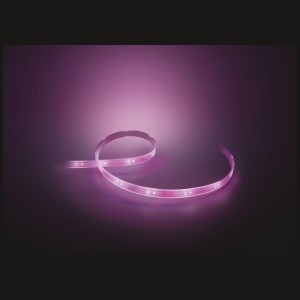 Philips Hue Lightstrip Plus V4 Basis-Set, 2 m, mit pinkfarbenem Licht.