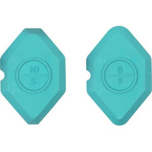 wolfcraft lisciaguglie per kit riparazione fughe, 2 accessori in plastica turchese con indicazione della misura.