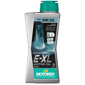 Huile moteur Motorex Concept E-XL 0W/20, bouteille de 1 litre. Huile entièrement synthétique pour moteurs essence et diesel.