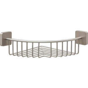 Étagère d'angle de douche Tiger Onu en acier inoxydable brossé.