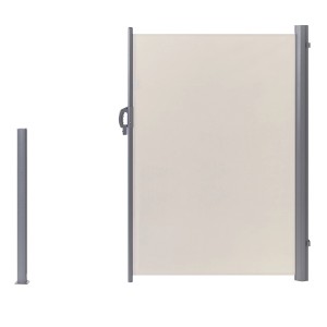 Tenda laterale beige Dorio, estensibile fino a 300 cm, per patio e giardino.