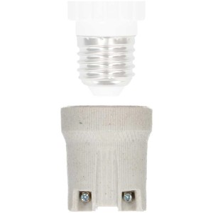 Douille E27 en porcelaine avec trous de vis pour installations de lampes.