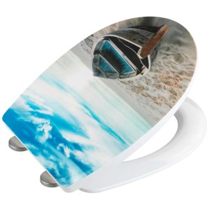 Wenko Sedile WC Boat, termoplastico, con motivo barca e funzione Easy-Close.