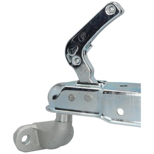 Sfera di traino Unitec in acciaio, Ø 50 mm per rimorchi auto. Design robusto con leva.
