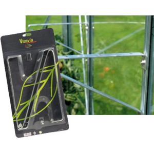 Supporti per mensole 44x20cm, set da 2 per scaffali da serra, stabili e facili da montare.