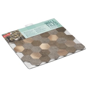 D-c-fix Wandfliese Metal & Stone Hexagons Kupfer-Braun, selbstklebend für Wanddekoration.