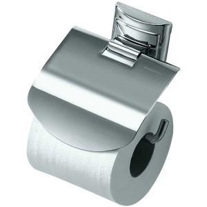 Porte-papier toilette Diaqua Chic 96 avec couvercle, en laiton brillant.