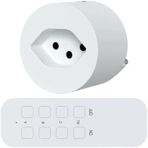 Prise télécommandée blanche Steffen avec télécommande pour domotique, max. 2500 W.