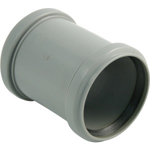 Manicotto a scorrimento Marley HT DN 50, grigio, per tubi di scarico interni.