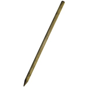 Piquet de clôture imprégné vert, Ø 4,5 cm, longueur 175 cm, pointu pour la construction de clôtures.