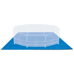 Bâche de protection de sol bleue Intex pour piscine, rectangulaire, protège le liner de la piscine de la saleté.