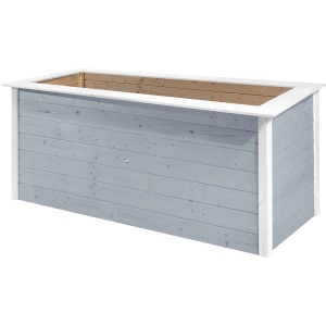 Weka aiuola rialzata Herba, 81x205x80 cm, grigio-bianca, in legno, per giardino e terrazza.