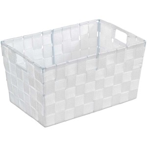 Cesto da bagno rettangolare Adria S in vimini PP bianco, 30x20 cm.