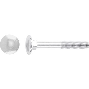 Vis à métaux zinguée LUX M5 x 60 mm à tête bombée et filetage partiel, lot de 100.