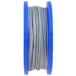 Fil d'acier, Ø 3 mm, sur bobine bleue, au mètre pour fil et construction de clôture.