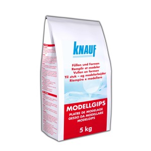 Plâtre à modeler Knauf 5 kg en sac blanc. Enduit de lissage pour installation et réparation.