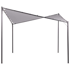 Gazebo da giardino Beliani Aventine in metallo grigio, 260x300x300 cm.