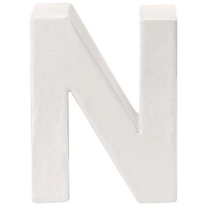 Lettre N en carton, hauteur 10 cm, idéale pour le bricolage et la décoration.