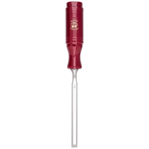 Ciseau à bois Kirschen avec lame de 10 mm et manche en plastique rouge.
