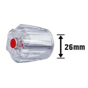 Maniglia acrilica rossa, 13 mm, per rubinetti. Maniglia di ricambio con segno rosso per acqua calda.