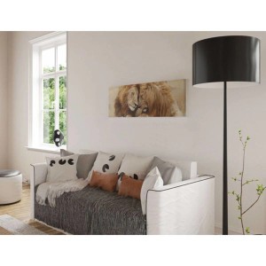 Blocco decorativo Pair of Lions, 40x118 cm, come quadro da parete in soggiorno.