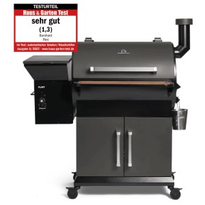 Burnhard Pelletsmoker Flint, grill con ripiano, tagliere e copertura.