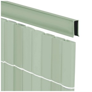 Profilé en U vert roseau Videx pour brise-vue Rügen, couverture de balcon.