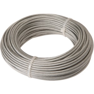 Câble en acier galvanisé Conacord avec revêtement PVC, diamètre 2/3 mm, longueur 30 m, enroulé.