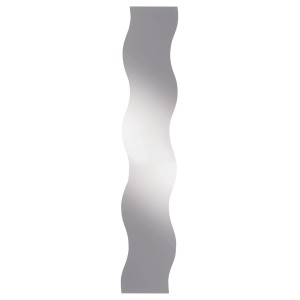 Specchio verticale in cristallo Wave, 29x150 cm, con bordo a C ondulato per bagno o toilette.