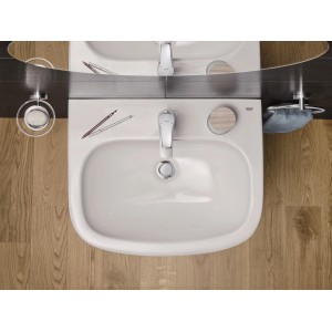 Lavabo Grohe Euro Ceramic PureGuard, 60 cm, bianco alpino, con rubinetto e accessori.