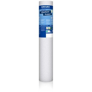 Rouleau de papier peint intissé Erfurt Protect, 10,05x0,53 m, à peindre, structure blanche.