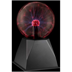 Globo Lampada da tavolo Plasma, nero-trasparente, 6W. Lampada di design con effetto plasma per interni.