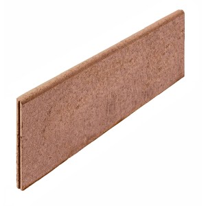 Bordure de jardin marron en béton, 30x100x5 cm, avec rainure et languette.