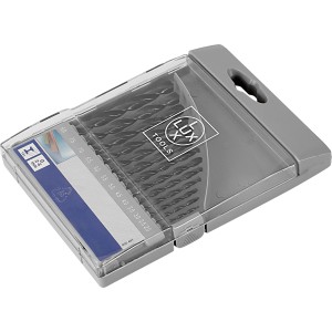 Set di punte da trapano per metallo LUX Comfort, 13 pezzi in custodia grigia. Set di punte per forature precise.