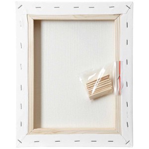 Châssis toilé Classic 24x30 cm avec toile blanche et clés de tension.