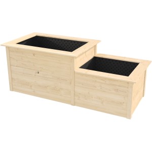 Weka a 2 livelli, 205x79x81cm, in legno naturale, con due livelli per piantare.