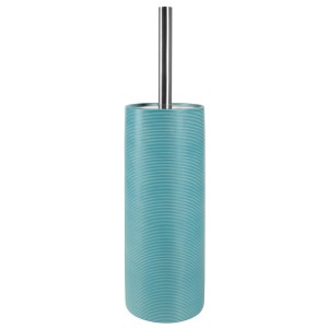 Spirella WC-Bürstenhalter Tube-Ribbed Acqua aus Steingut mit gerippter Oberfläche.
