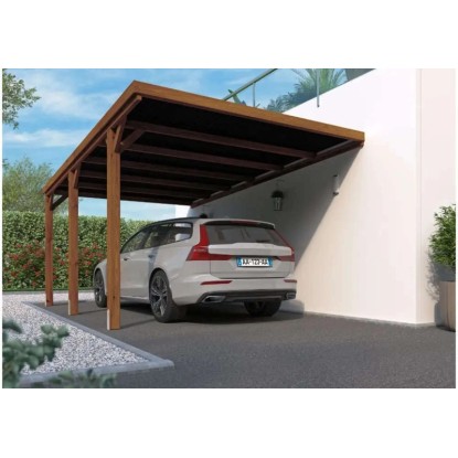 Alpholz Anlehncarport Victor Holz Druckimprägniert Braun B 316 cm x T 511 cm