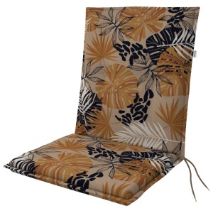 Cuscino per sedia a schienale basso Doppler con motivo floreale, 48x100 cm, spessore 6 cm. Cuscino per sedia da giardino per una seduta confortevole.