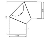 Firefix Rauchrohrbogen gemufft mit Reinigungstür starr Dunkelgrau Ø 150 mm 90°