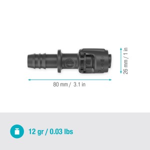 Gardena Raccordo universale 13 mm per sistemi Micro-Drip, per collegare tubi di linea e gocciolanti.