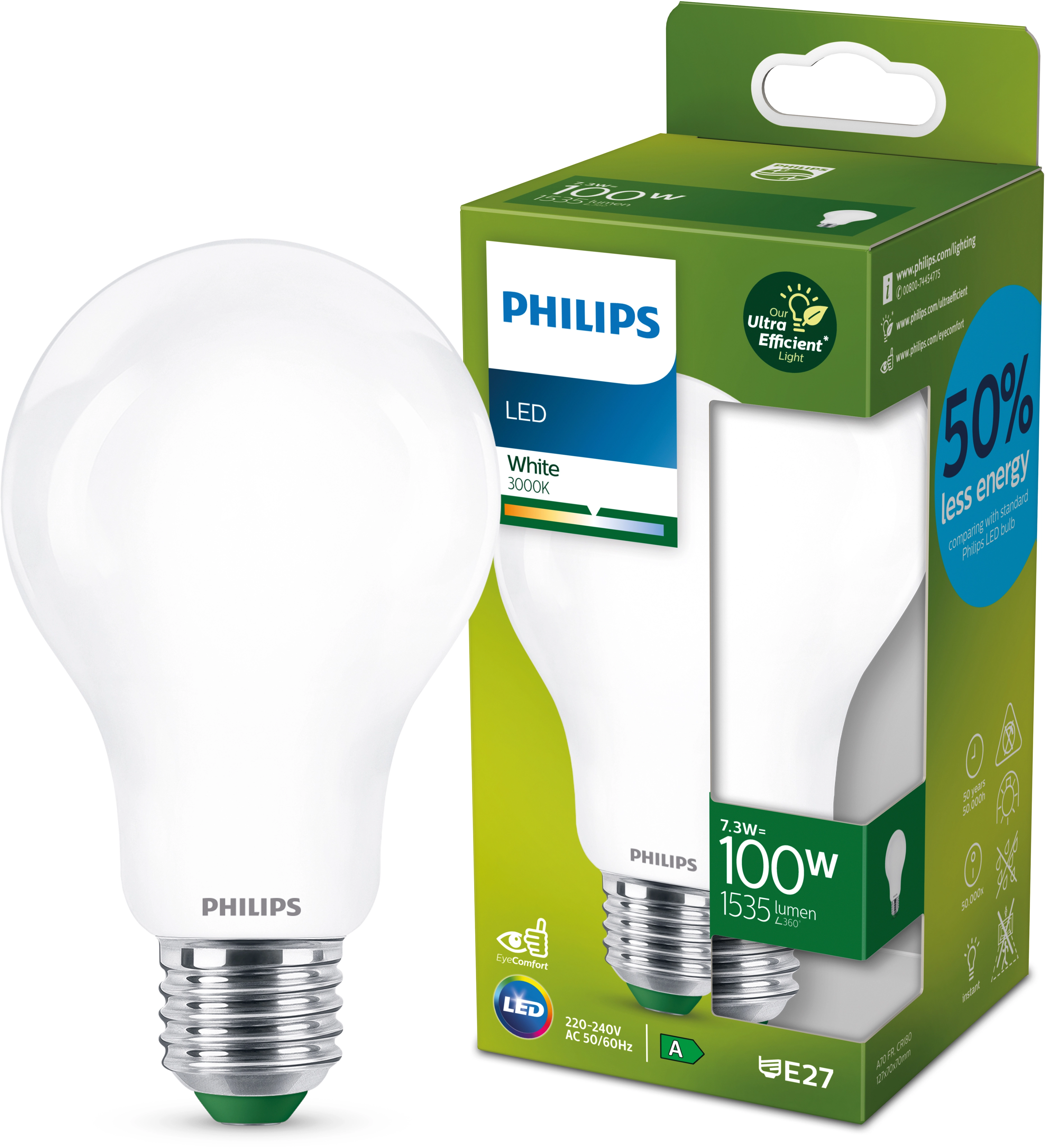Philips Ampoule LED standard mate Blanc chaud E27 / 100 W / 3