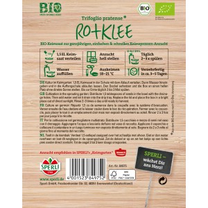 Sperli Semi biologici di trifoglio rosso per germogli, per coltivare germogli dal sapore delicato e di nocciola.