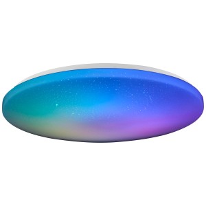 Plafonnier LED blanc Leonie avec fonction RGB, Ø 49 cm. Dimmable et avec changement de couleur.