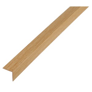 Profilo angolare in plastica a lati uguali, 20x20x1000 mm, effetto rovere.